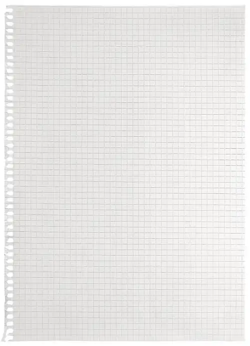 孤立的垂直灰色方格图案的数学记事本,撕下订书机空白空白闭塞记事本