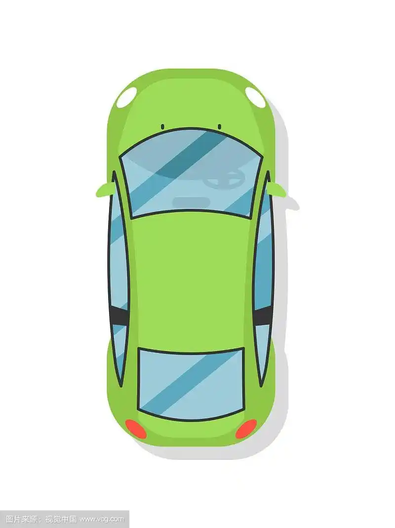 顶视图轿车孤立图标