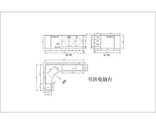 四套免费书柜书架cad图纸下载