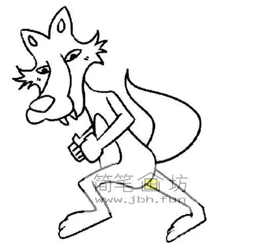 大灰狼简笔画简单