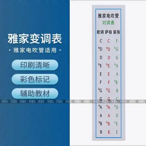 罗兰吹管变调不干胶贴纸萨克斯笛子指法转调表移其它乐器配件