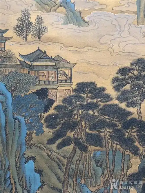 南宋宫廷画家刘松年绢本山水画一副