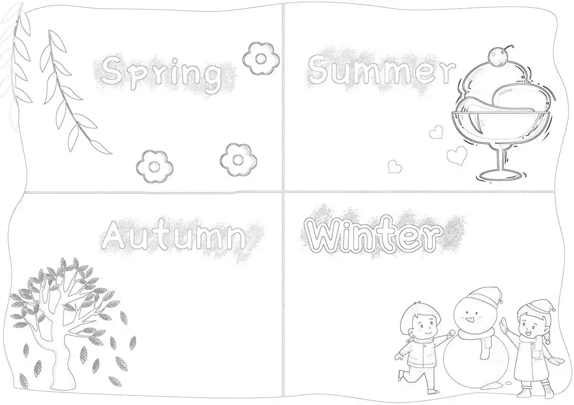 英语画四季的手抄报超简单 - 抖音