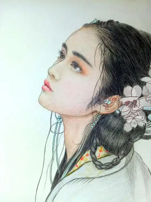古风女子彩铅
