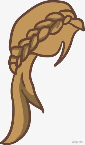 美丽矢量卡通风格麻花辫