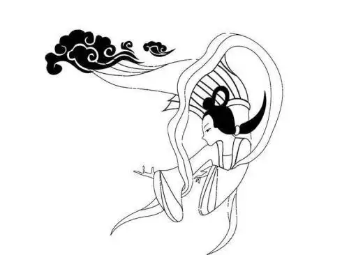 嫦娥飞天简笔画黑板报