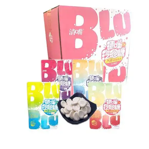 清嘴汽泡糖清q嘴含片口香糖接吻糖清新口气水果糖整箱60袋批发