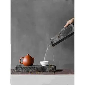 高档汉砖茶盘汉砖茶盘干泡台陶瓷储水式小茶台柴烧青砖仿古壶承单