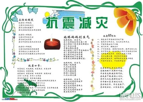 四年级地震常识手抄报图片