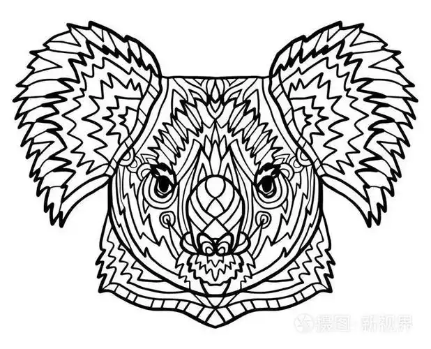 动物园动物种族部落非洲印花套装作为纹身标志模板装饰着色书草图