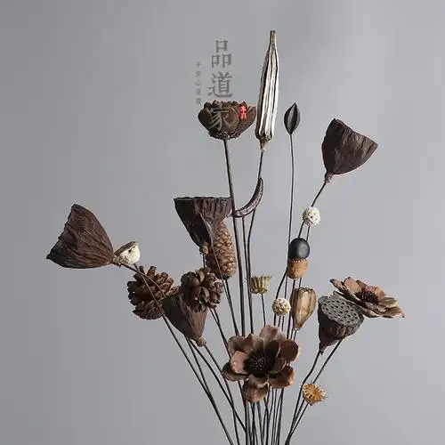 天然干花 原生态干莲蓬道具摆设 干枝花艺客厅装饰落地插花