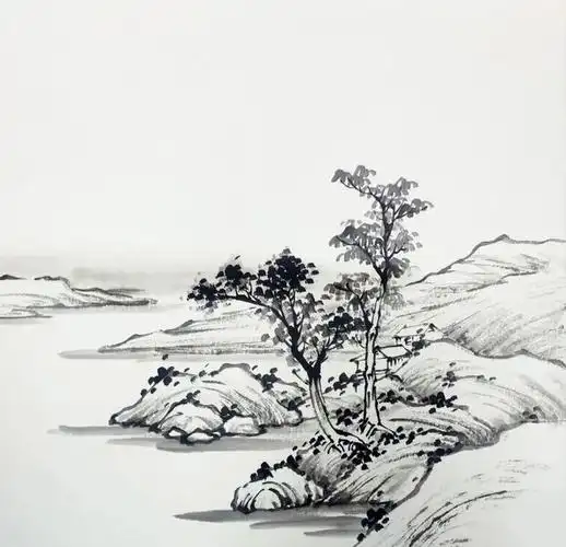 【国画教程】写意《山间人家》|山水画|浓淡|疏密_网易订阅
