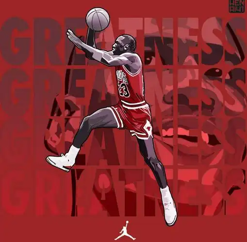 球星最新动漫插画之篮球之神乔丹