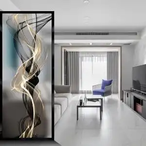 00鼎匠玻艺淘宝家装艺术玻璃客厅屏风 浴室隔断墙 电视背景墙玄关