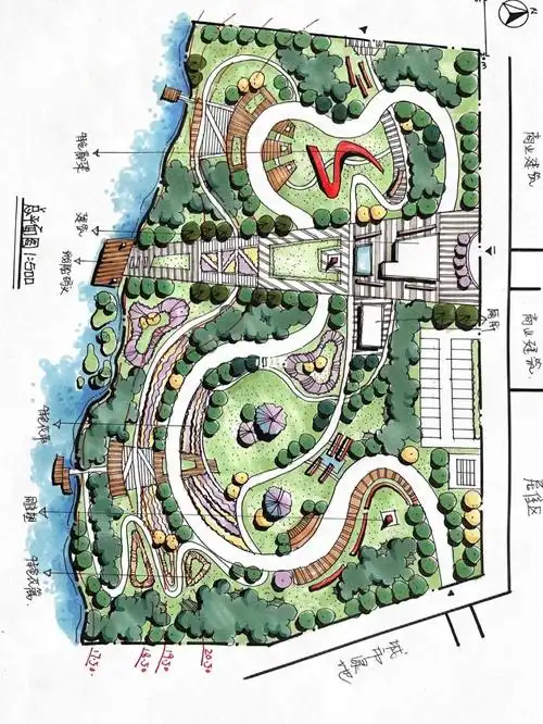 主题滨水景观平面图设计