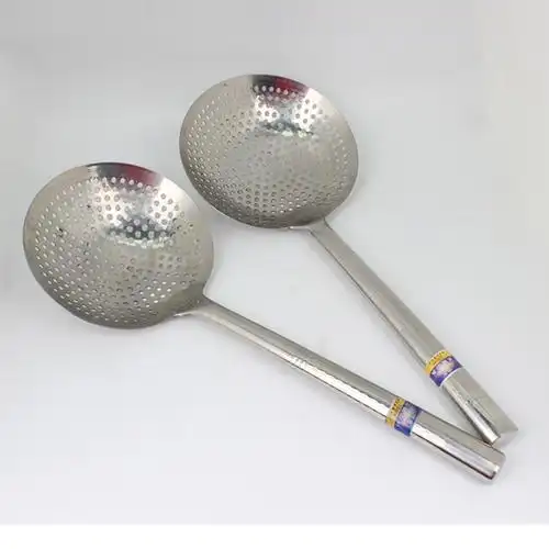 加厚不锈钢漏勺钢柄去油勺捞菜勺油漏大捞面勺过滤勺厨师专用