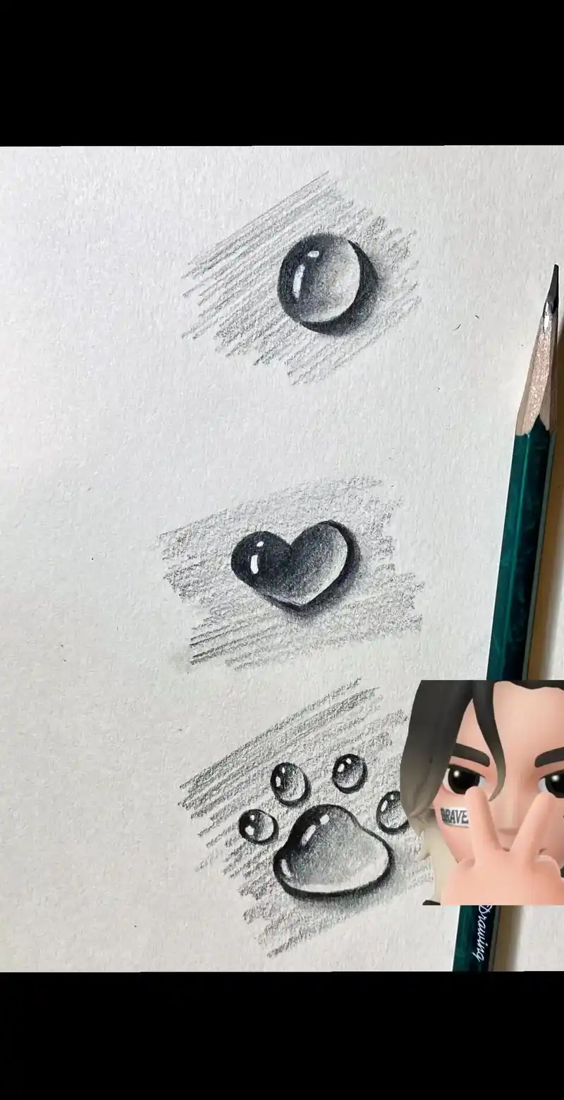 超简单的水珠素描步骤来啦,快来试试吧!#创作灵感 #画画 # - 抖音