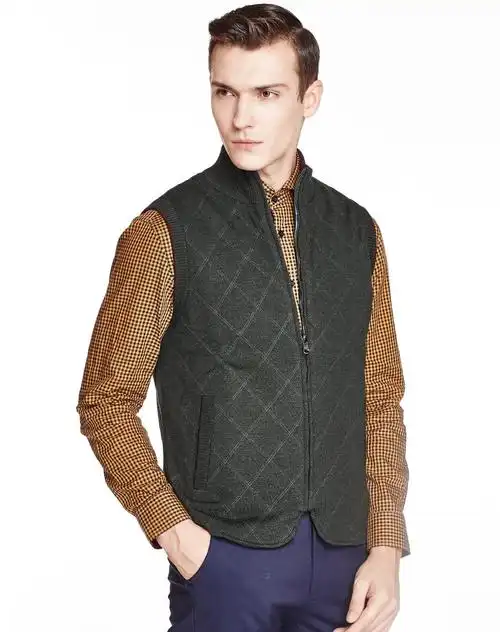 深灰绿休闲轻薄男士马甲