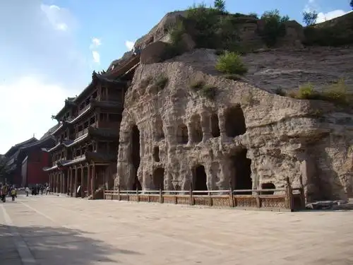 旅游景区云冈石窟风光