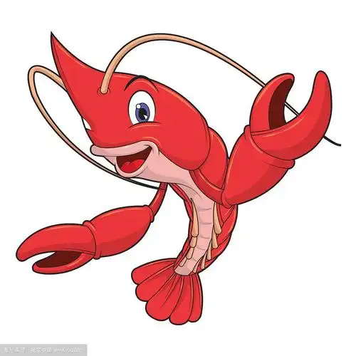 卡通可爱的龙虾