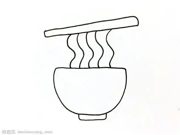 可爱美食面条简笔画