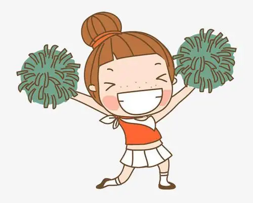 手绘卡通拉拉队女孩