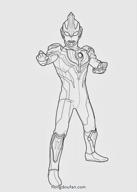 小学生简笔画大全奥特曼简笔画图片3帅气的银河奥特曼儿童卡通简笔画