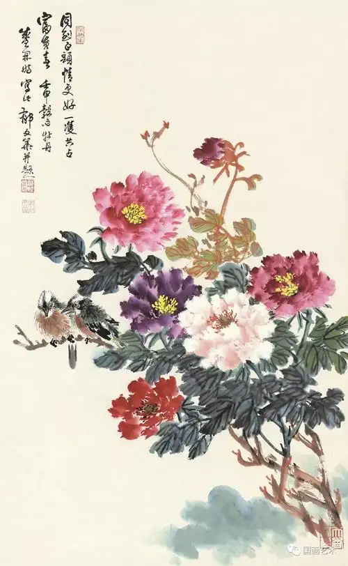 现当代名家郁文华写意牡丹作品欣赏