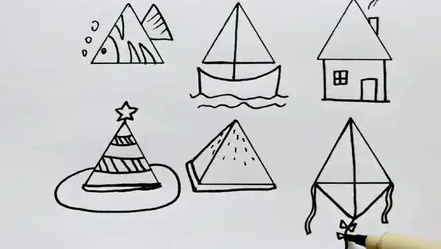 三角形创意简笔画