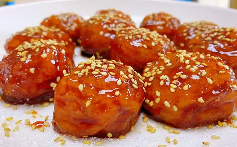 湖南第一小吃"糖油粑粑"排队100米都要吃,厨师长教您在家做!