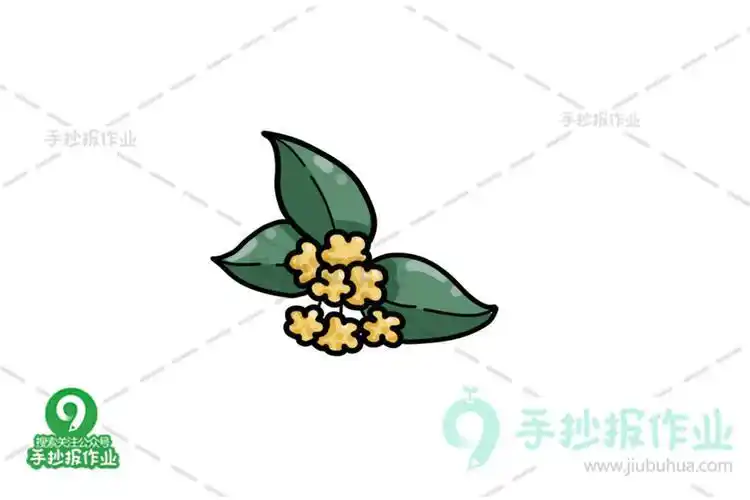 彩色树简笔画桂花简笔画图片教程桂花怎么画简笔画彩铅好看桂花的简笔