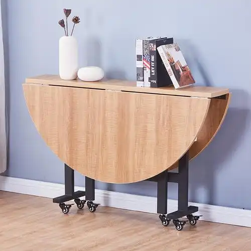 折叠桌子 餐桌8人10家用小户型可移动靠边站吃饭大圆桌折叠餐桌