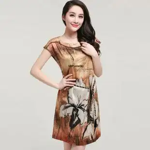 杭州真丝绸缎连衣裙