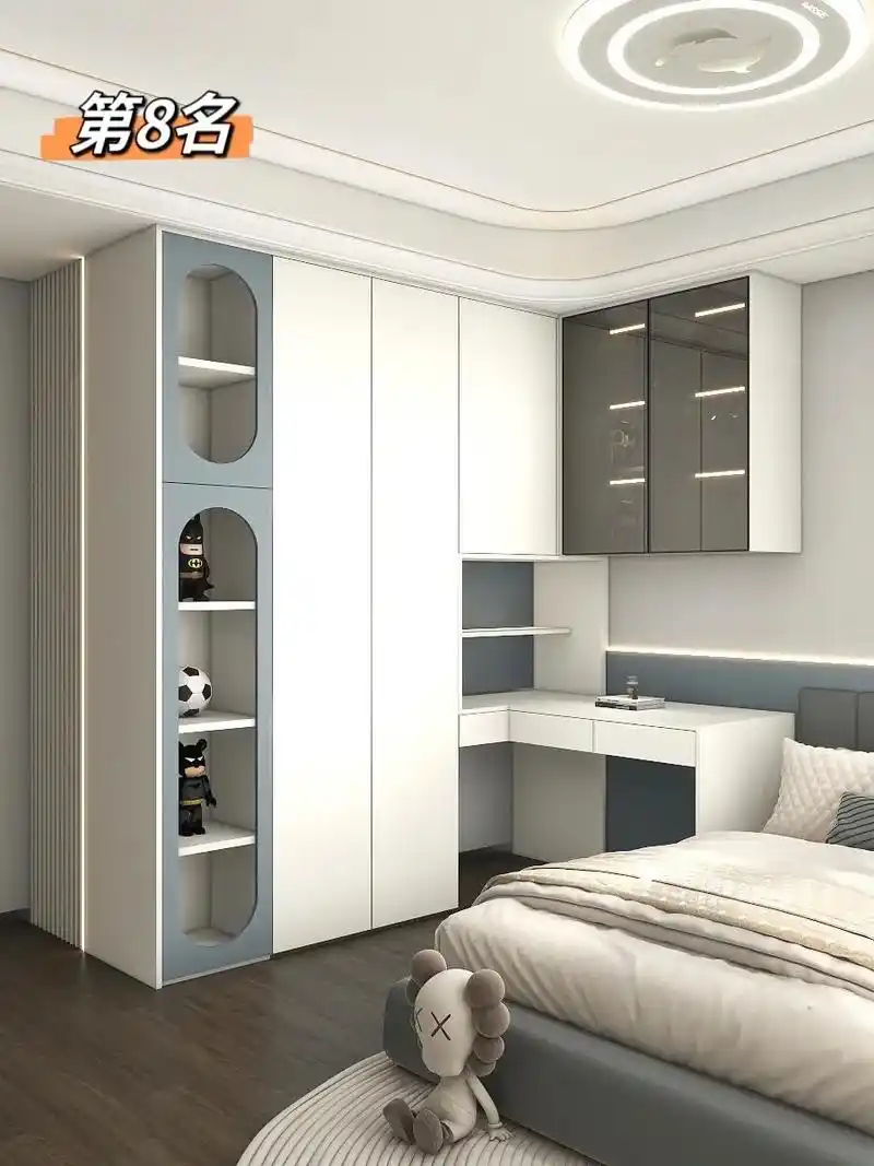 8款高颜值衣柜书桌一体式设计,学习储物都有了!#儿童房 #小 - 抖音