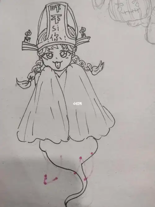 万圣节  画了个小鬼,画的时候满脑子都是恶作剧之吻里的林依晨扮鬼的