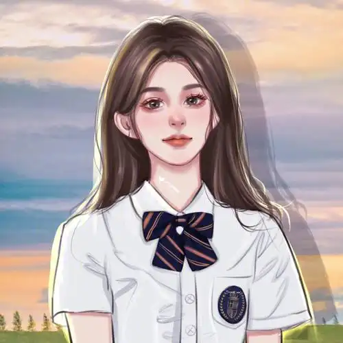 喵喵手绘学生装的丽颖手绘头像