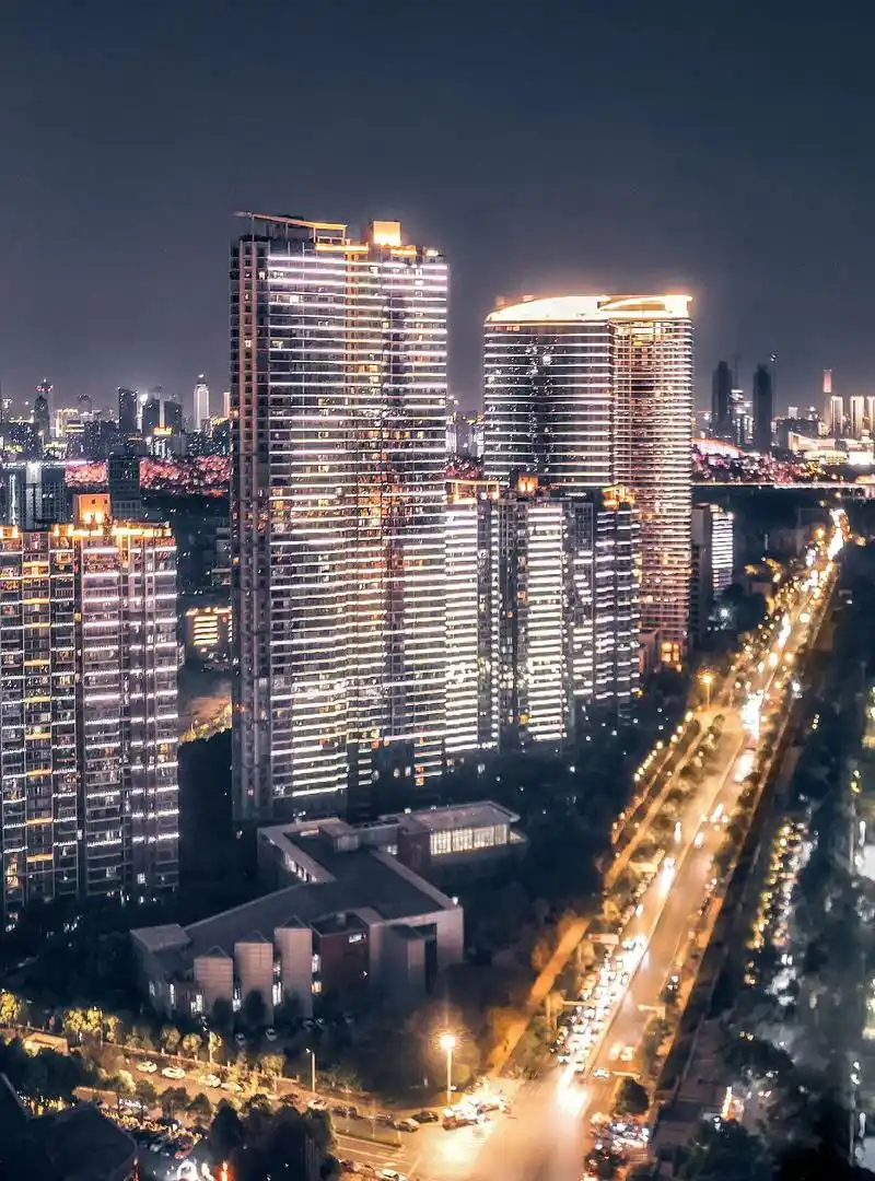 武汉鹦鹉洲汉阳桥梁主题公园夜景