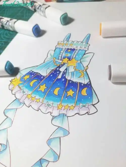 t馆绘画小课堂:马克笔人物手绘教程《动漫服饰上色》