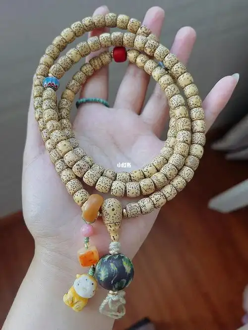 星月菩提108搭配老琉璃根付鹿角小老虎06120