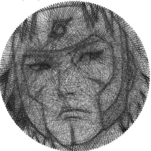 diy火影鸣人纱线绕线画黑白私人订制创意礼物钉子画免费设计材料