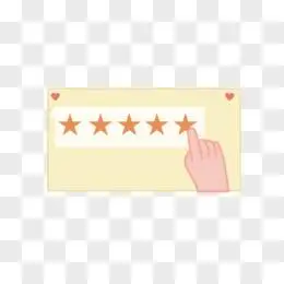 卡通手绘五星好评素材