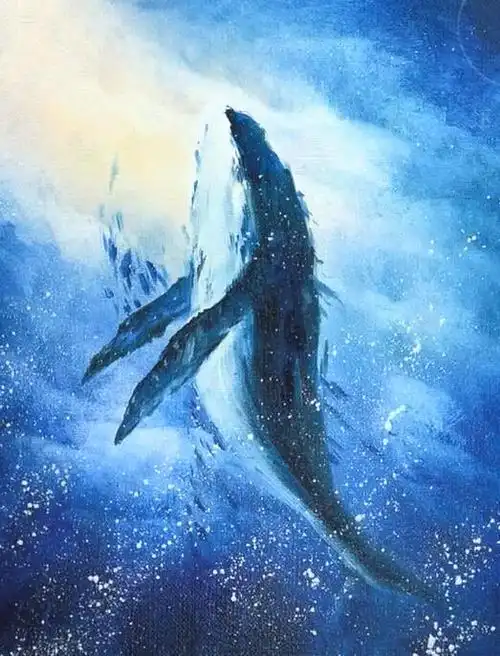 绘画教程925步简单创意的鲸鱼快收藏