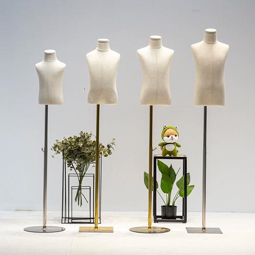 服装店男女小孩衣服展示架带头人台模特架子儿童模特道具半身童装