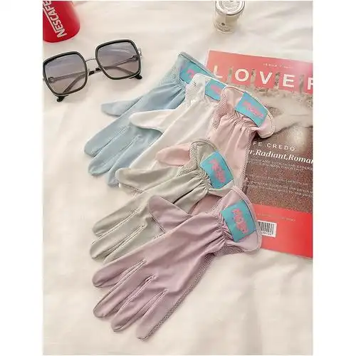 骑行防紫外线开车司机自行车电动车运动冰丝短夏季防晒手套女薄款