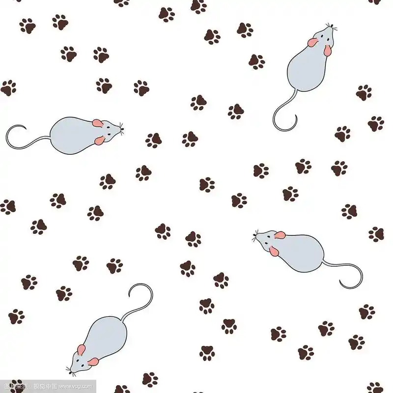 动物脚印和老鼠无缝背景