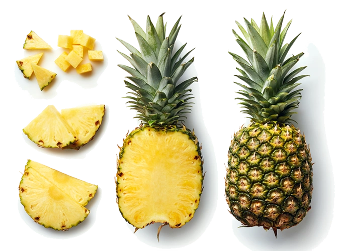 organic pineapple cut and whole