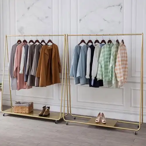 落地式服装店展示架女装童装挂衣架可移动商场服装架带轮衣服架子