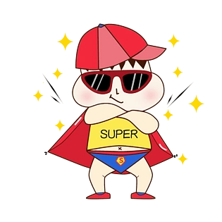 卡通手绘可爱小超人