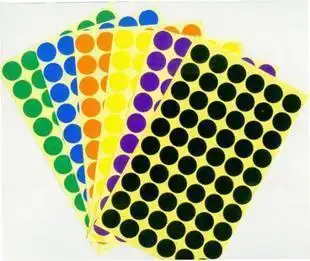 彩色圆点标贴不干胶 贴纸 圆形标签纸 直径15mm 4200个/70张/包
