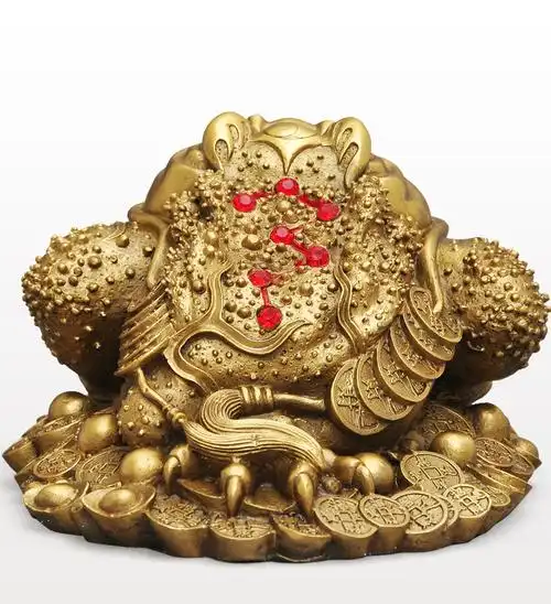 钰缘工坊全铜金蟾摆件招财三足金蟾蜍店铺开业礼品客厅酒柜办公室金蟾